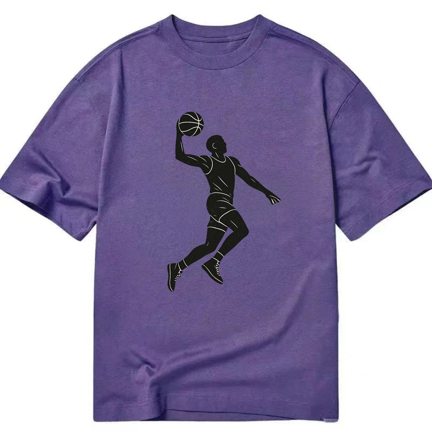 Basketball player dunking silhouette - Classic T-shirt - Purple