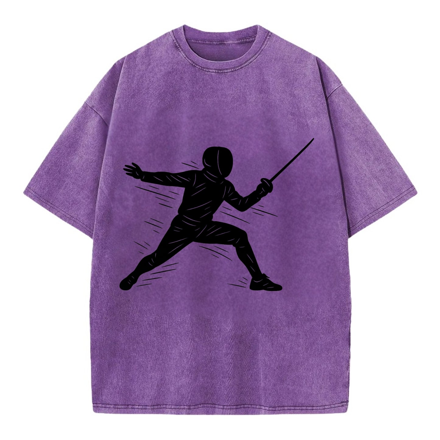 Fencer lunging attack position - Vintage T-shirt - Purple