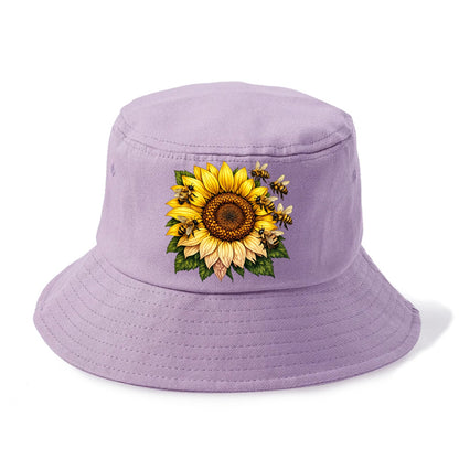 Vintage Sunflower - Bucket Hat - Purple