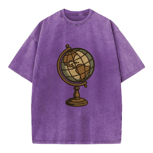 Globe  - Vintage T-shirt - Purple