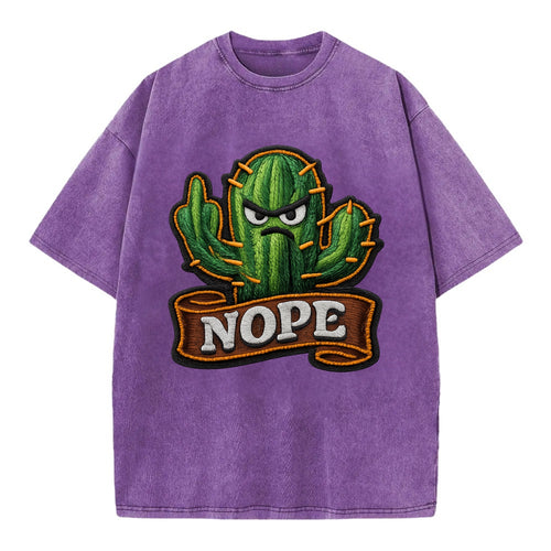 NOPE CACTUS - cactus with attitude in green , prickly personality - Vintage T-shirt