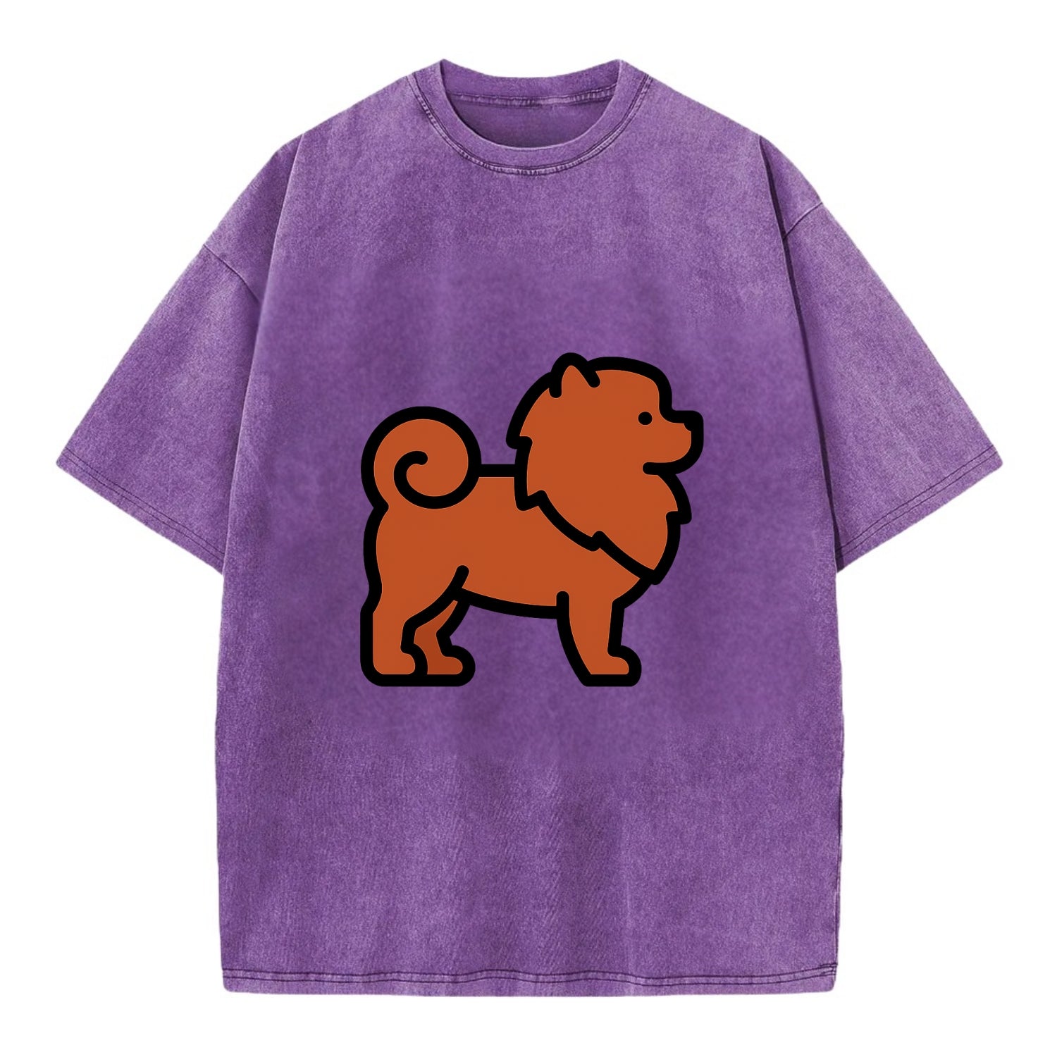 Chow Chow - Red fluffy flat side profile - Vintage T-shirt - Purple
