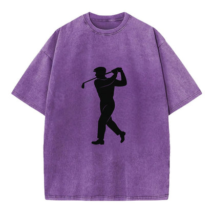 Golfer perfect swing follow-through - Vintage T-shirt - Purple