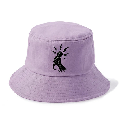 Microphone with sound waves - freedom of speech ink art - Bucket Hat - Purple