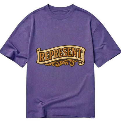 Bold typography design - "REPRESENT" - showing where you from - Classic T-shirt - Purple