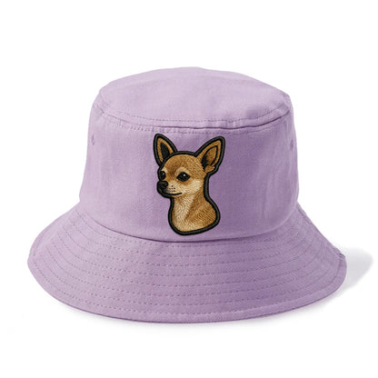 Chihuahua - Modern tiny dog logo with bo - Bucket Hat - Purple