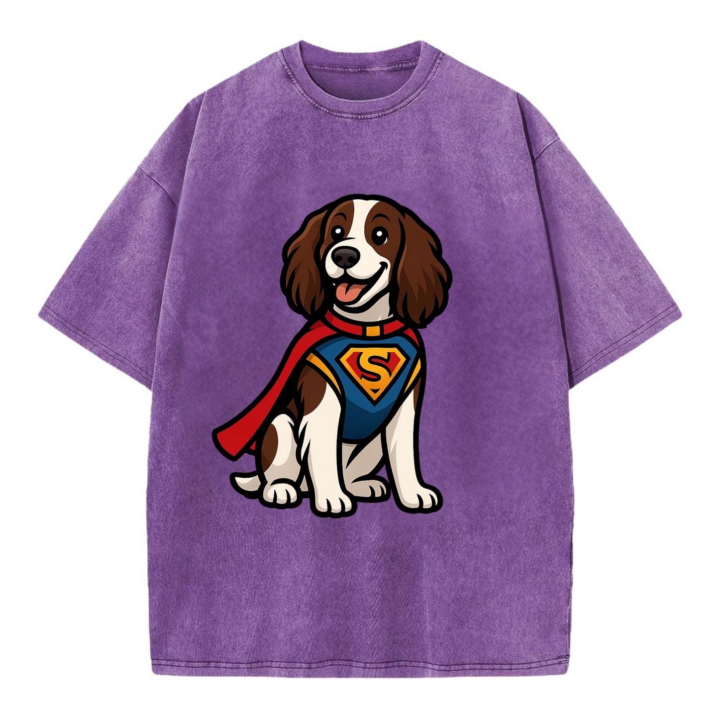 Springer Spaniel Friendly Hero  - Vintage T-shirt - Purple