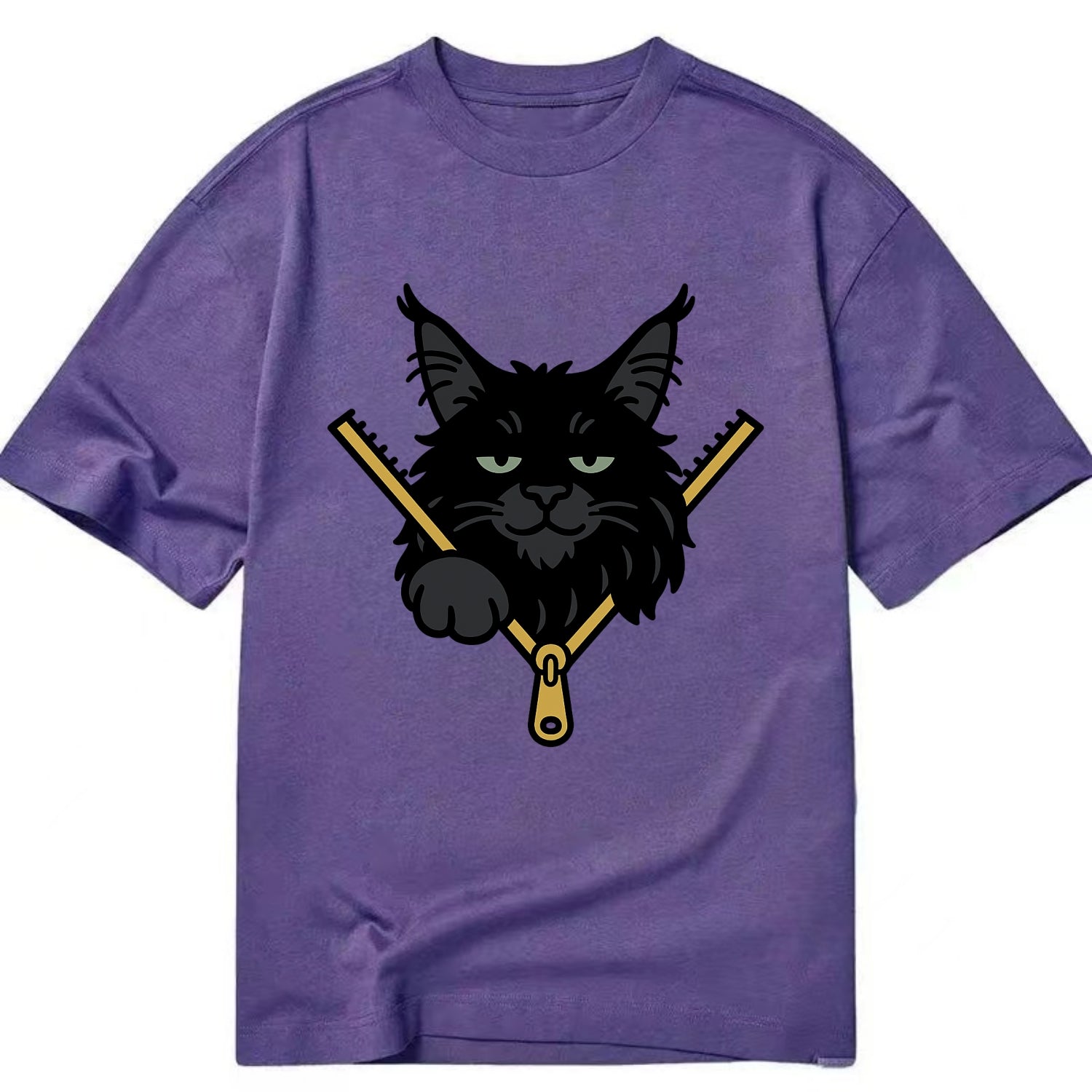Black Maine Coon - Classic T-shirt - Purple