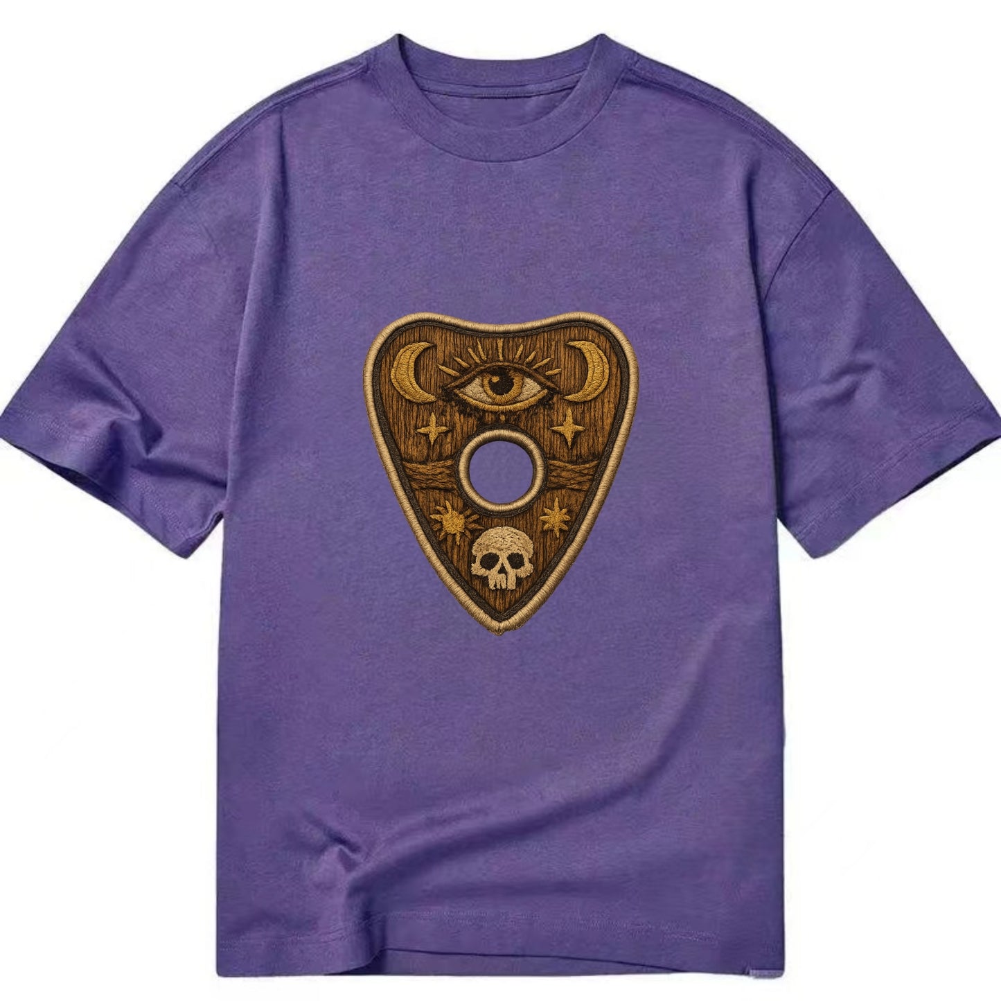 OUIJA PLANCHETTE - spirit board pointer in wood and gold , seance - Classic T-shirt - Purple