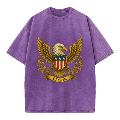 Usa Heritage Eagle 2 - Vintage T-shirt - Purple