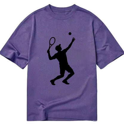 Tennis player serving powerful shot - Classic T-shirt - Purple
