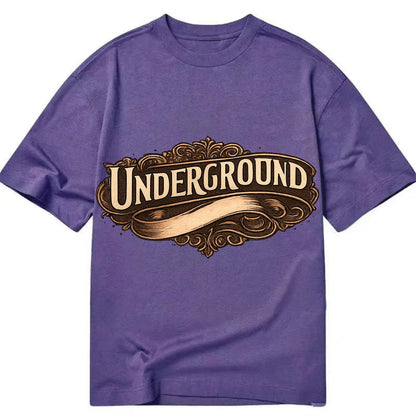 Bold typography design - "UNDERGROUND" - hidden scene, alternative - Classic T-shirt - Purple