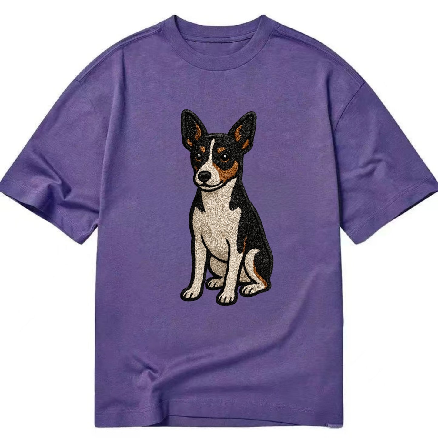 Rat Terrier - Tri-color embroidered pose Classic T-shirt - Purple