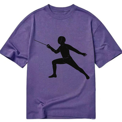 Fencer in lunge position - Classic T-shirt - Purple
