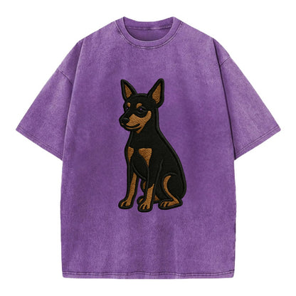 Miniature Pinscher - Black and tan sitti Vintage T-shirt - Purple