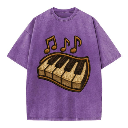 Piano Keys  - Vintage T-shirt - Purple