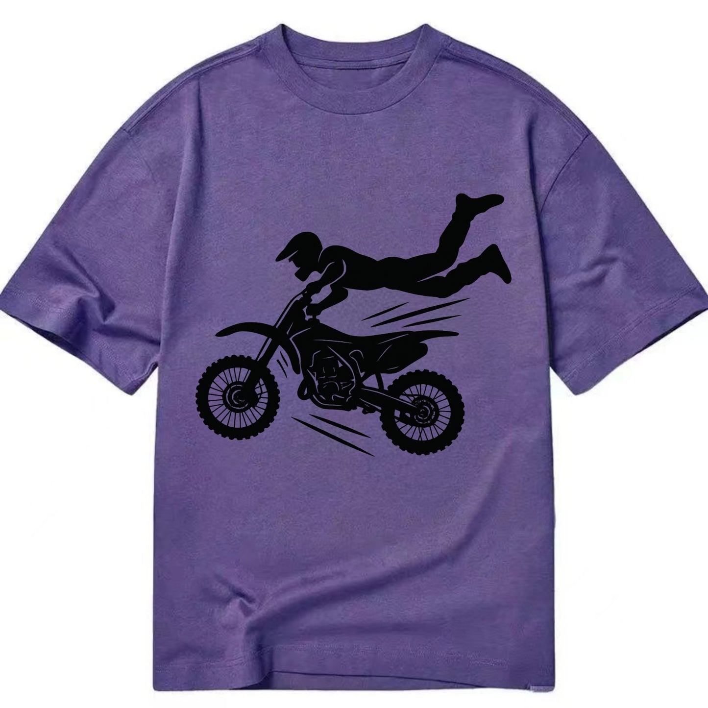 Motocross rider airborne trick - Classic T-shirt - Purple