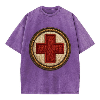 Medical Cross  - Vintage T-shirt - Purple
