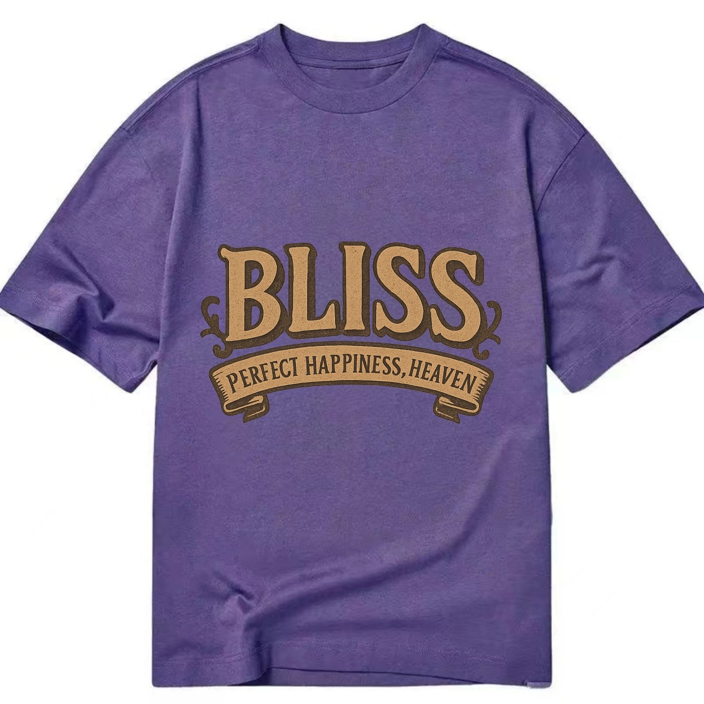 Bold typography design - "BLISS" - perfect happiness, heaven - Classic T-shirt - Purple
