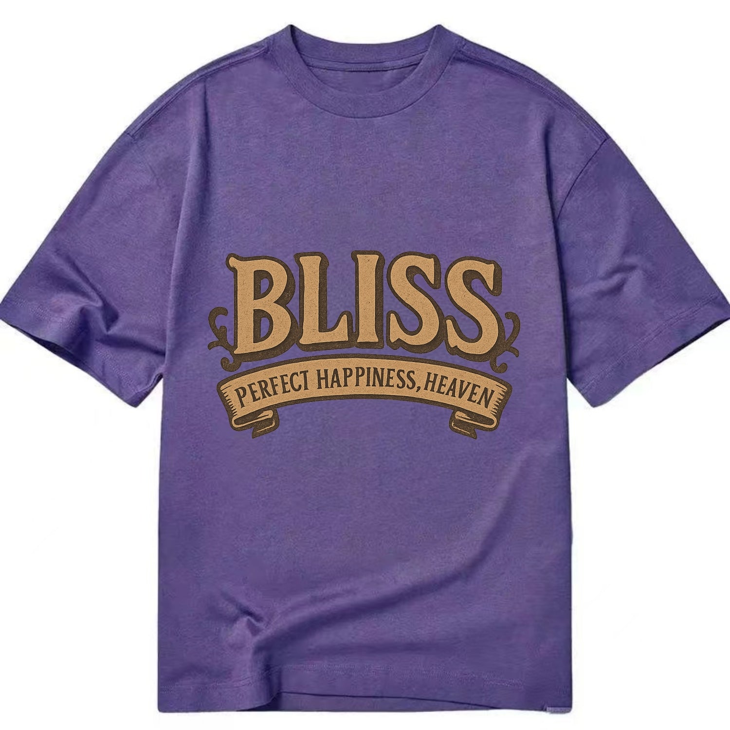 Bold typography design - "BLISS" - perfect happiness, heaven - Classic T-shirt - Purple