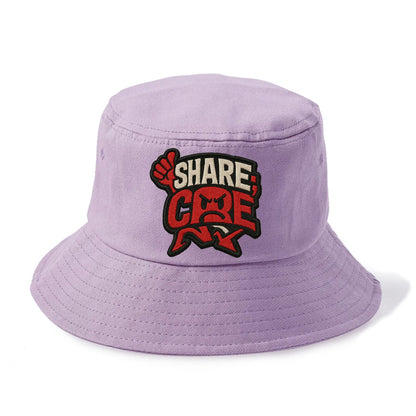 SHARE;CARE TOO MUCH Oversharer Green Hat - Bucket Hat - Purple