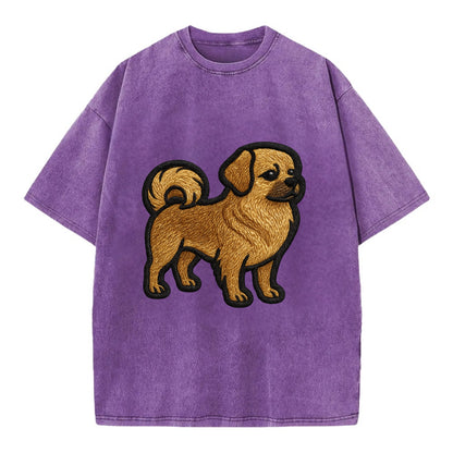 Tibetan Spaniel - Modern Tibetan breed d - Vintage T-shirt - Purple