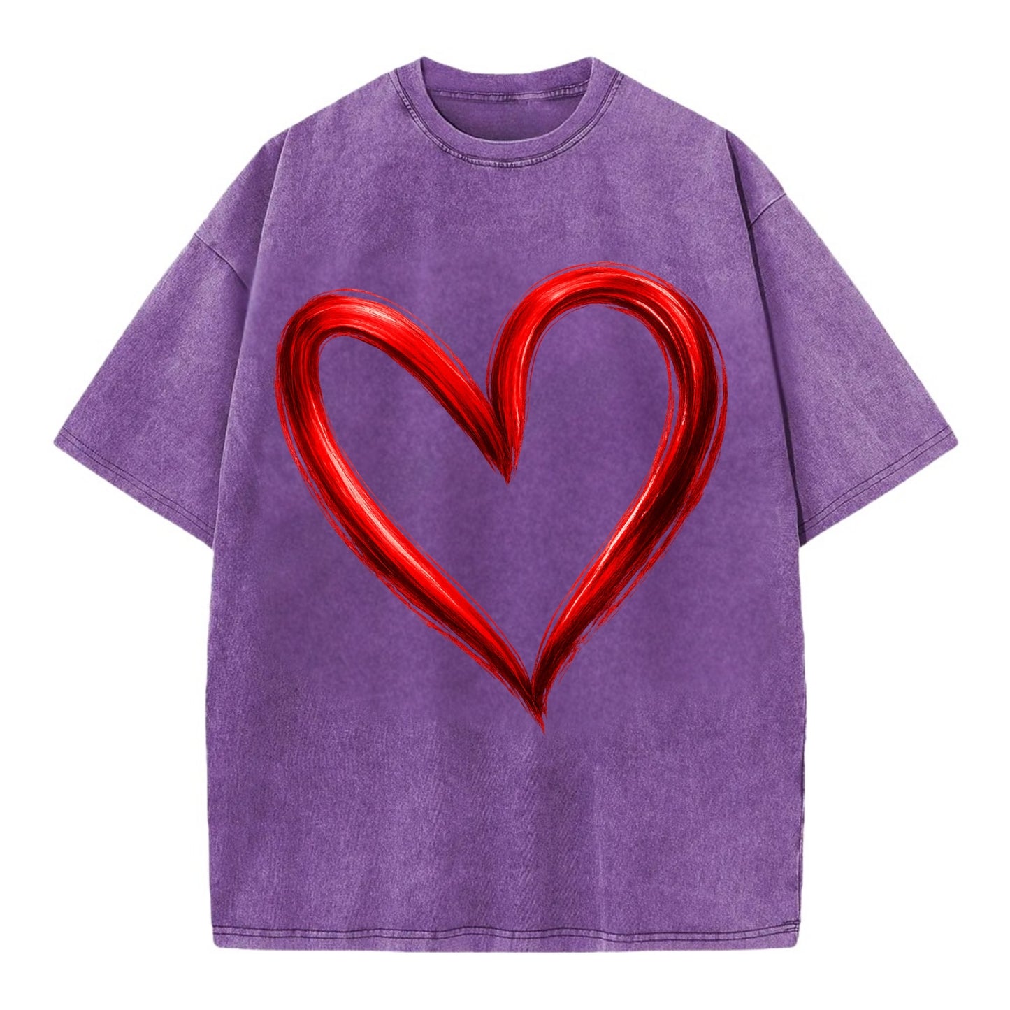 Love Heart - Vintage T-shirt - Purple