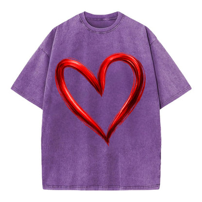 Love Heart - Vintage T-shirt - Purple