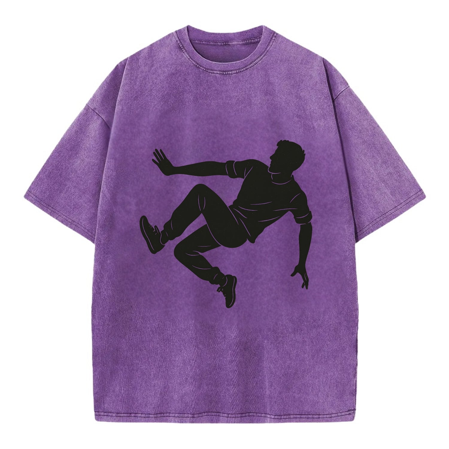 Parkour athlete wall run - Vintage T-shirt - Purple
