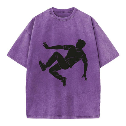 Parkour athlete wall run - Vintage T-shirt - Purple