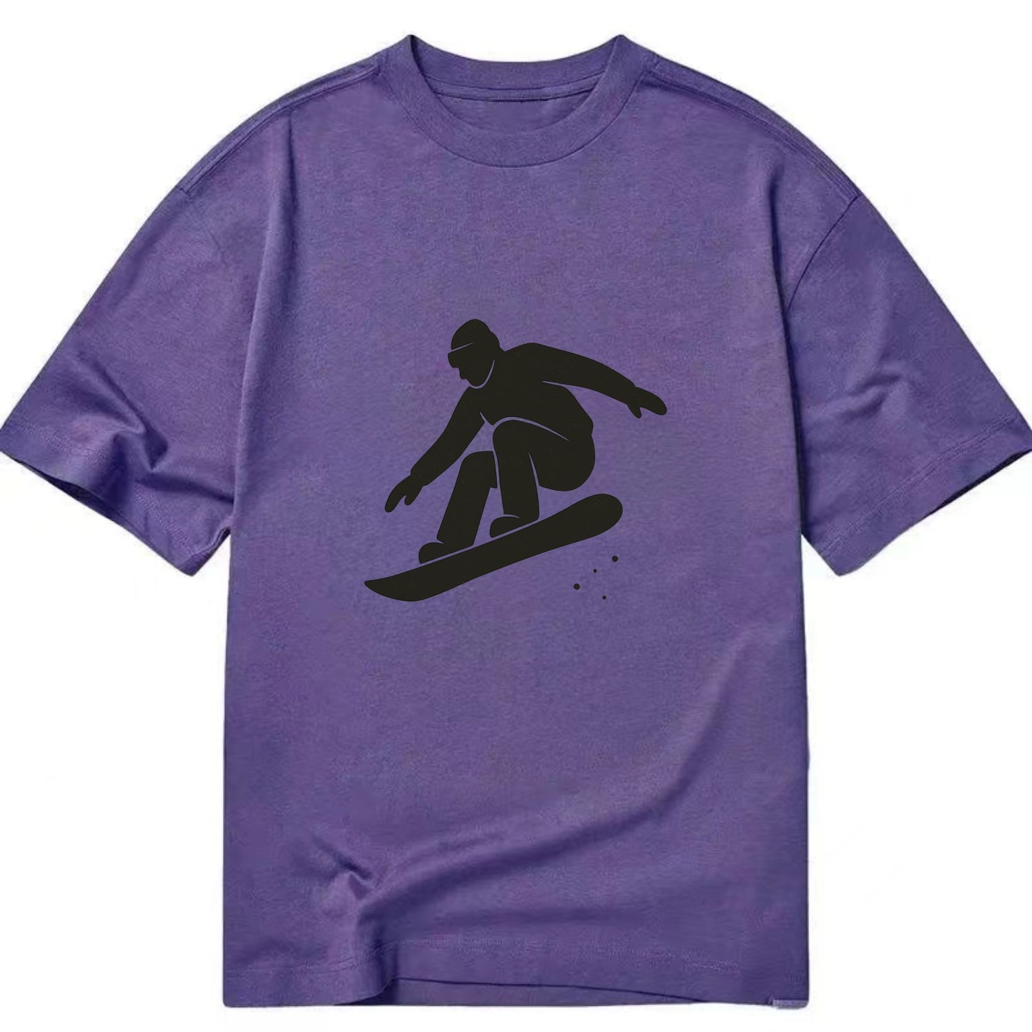 Snowboarder catching air off a jump - Classic T-shirt - Purple