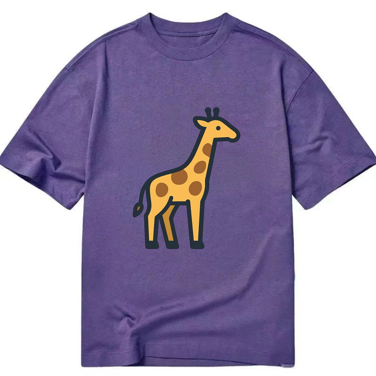 Giraffe - Yellow with brown patches flat side profile - Classic T-shirt - Purple