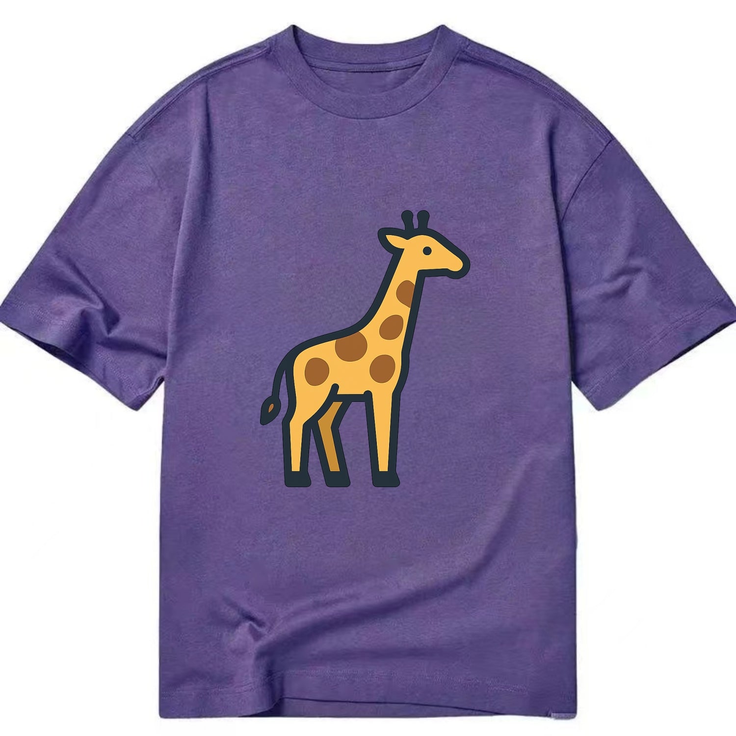Giraffe - Yellow with brown patches flat side profile - Classic T-shirt - Purple