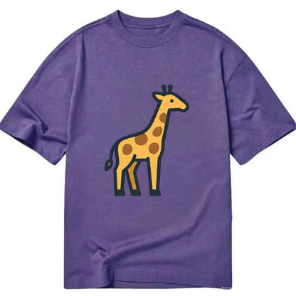 Giraffe - Yellow with brown patches flat side profile - Classic T-shirt - Purple