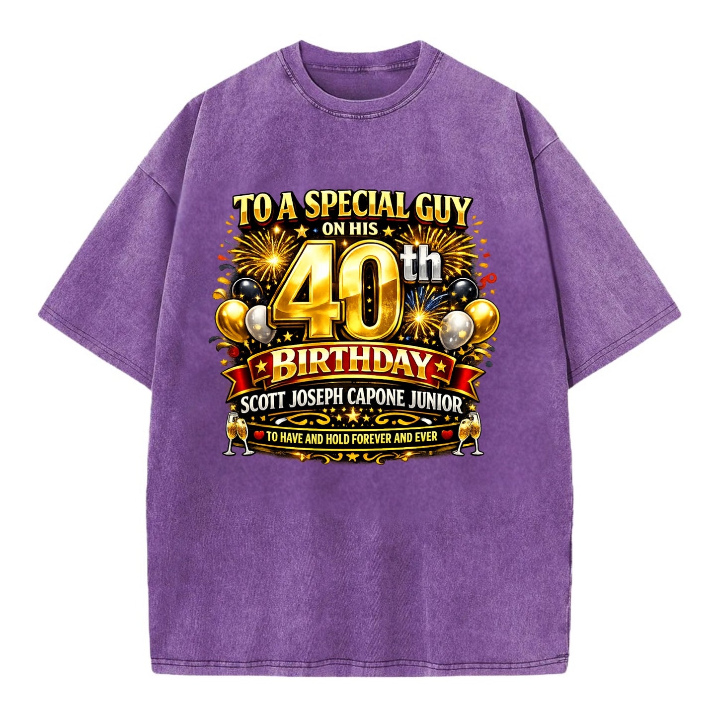 Special 40th Birthday - Vintage T-shirt - Purple