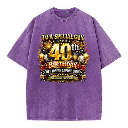 Special 40th Birthday - Vintage T-shirt - Purple