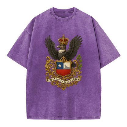 Chile Andean Condor Emblem  - Vintage T-shirt - Purple