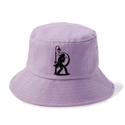 Blues harmonica player under streetlight - Bucket Hat - Purple
