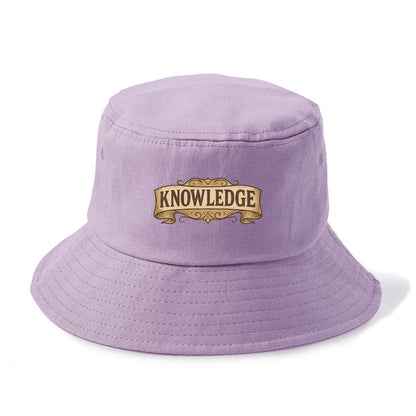 Bold typography design - "KNOWLEDGE" - learning, understanding - Bucket Hat - Purple