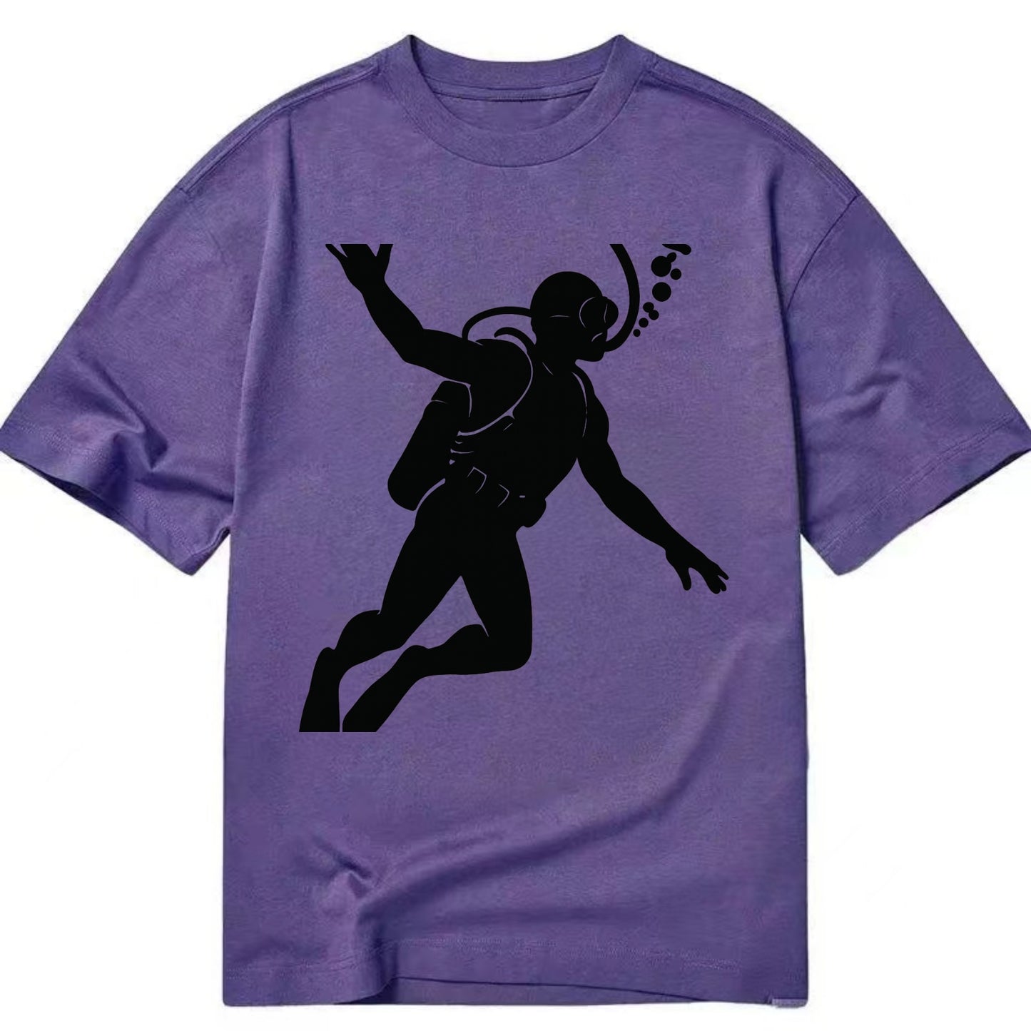 Scuba diver descending with gear - Classic T-shirt - Purple