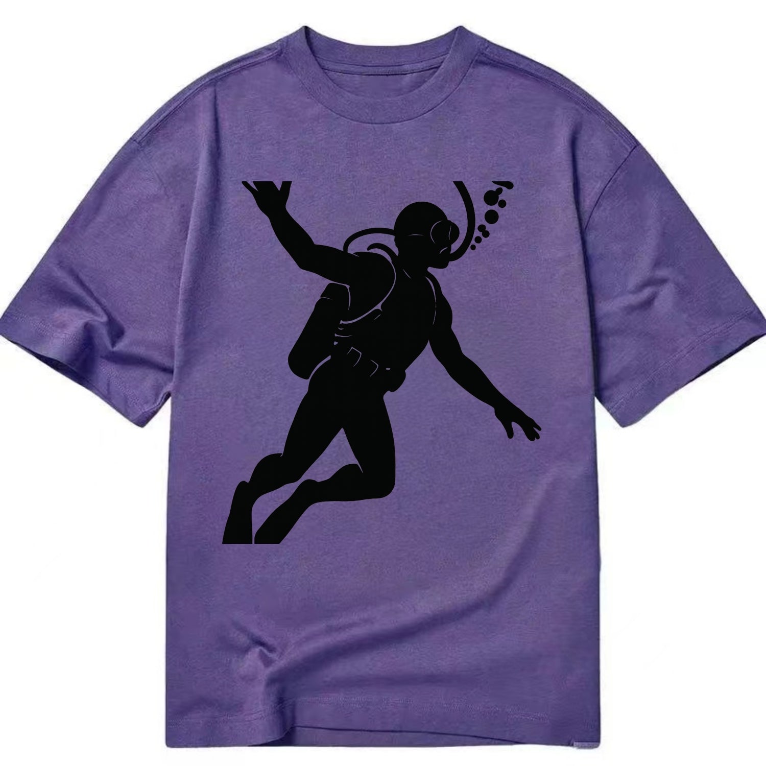 Scuba diver descending with gear - Classic T-shirt - Purple