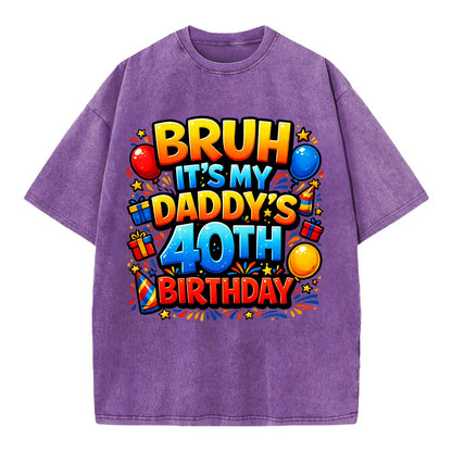 Daddy's 40th Birthday - Vintage T-shirt - Purple