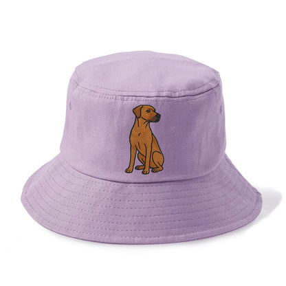 Rhodesian Ridgeback - Red wheaten embroidered pose - Bucket Hat - Purple