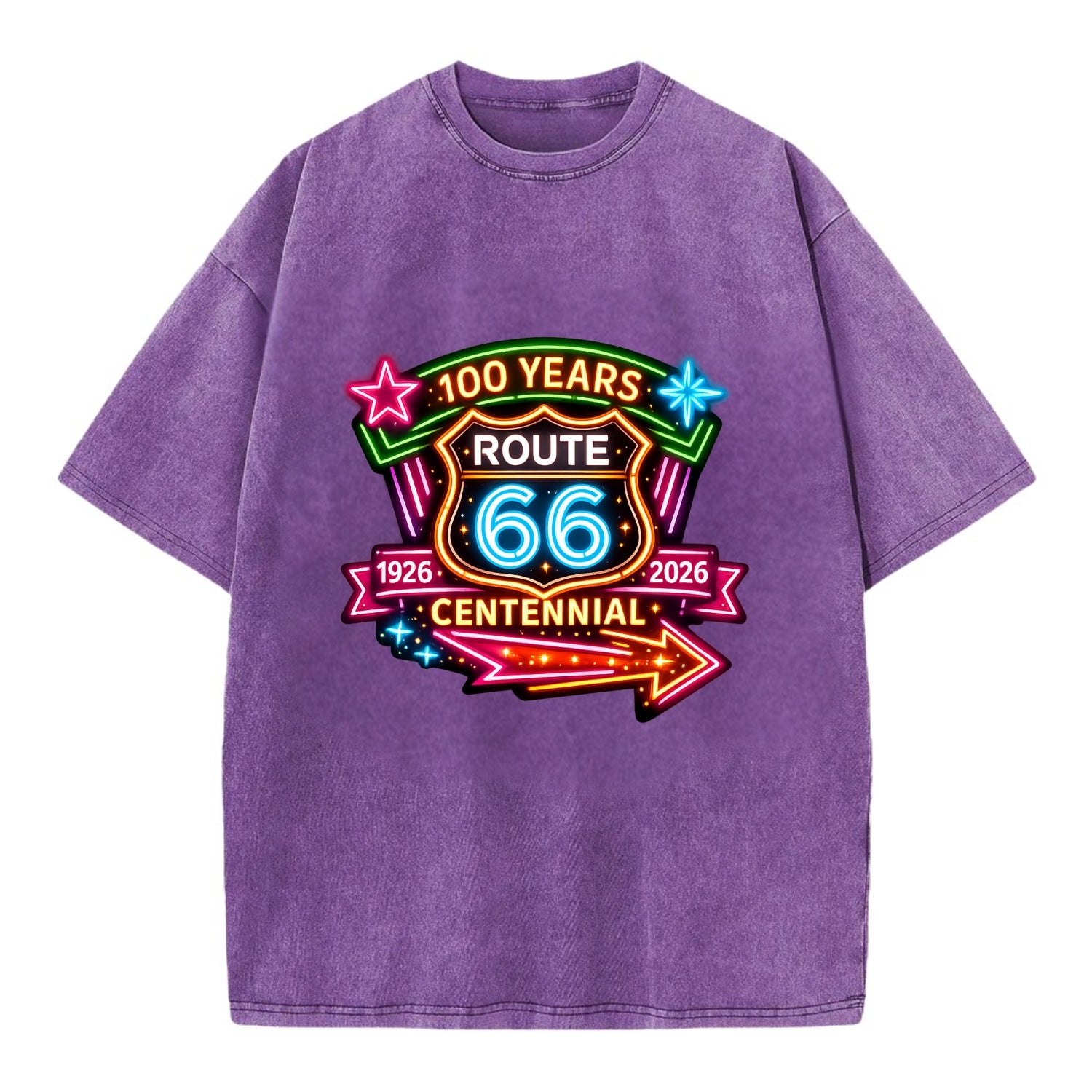 CENTENNIAL BADGE | 100 Years celebration emblem | 1926-2026 dates | Anniversary - Vintage T-shirt - Purple