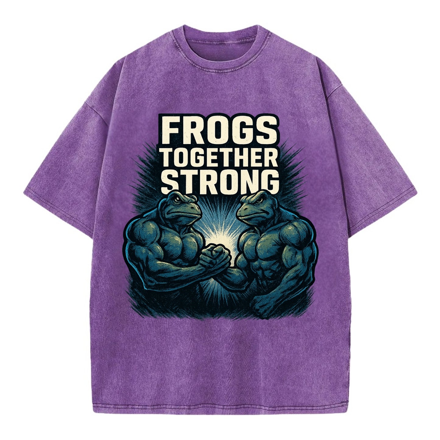Frogs Together Strong 4 - Vintage T-shirt - Purple