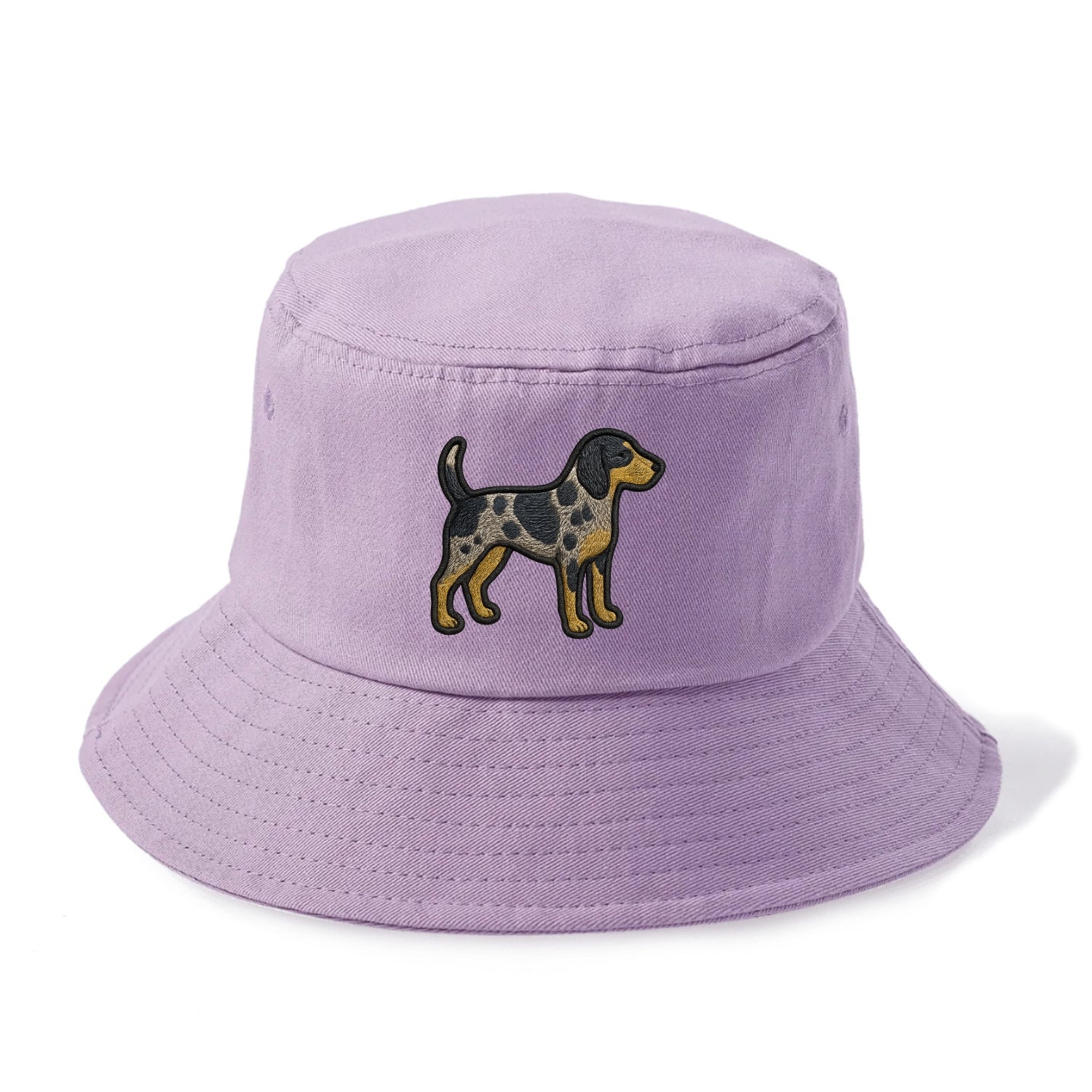 Bluetick Coonhound - Trendy spotted hound logo with prominent black border - Bucket Hat - Purple