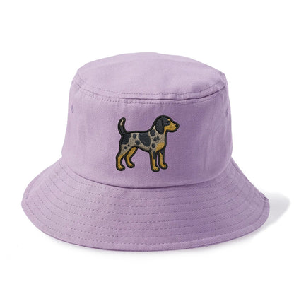 Bluetick Coonhound - Trendy spotted hound logo with prominent black border - Bucket Hat - Purple