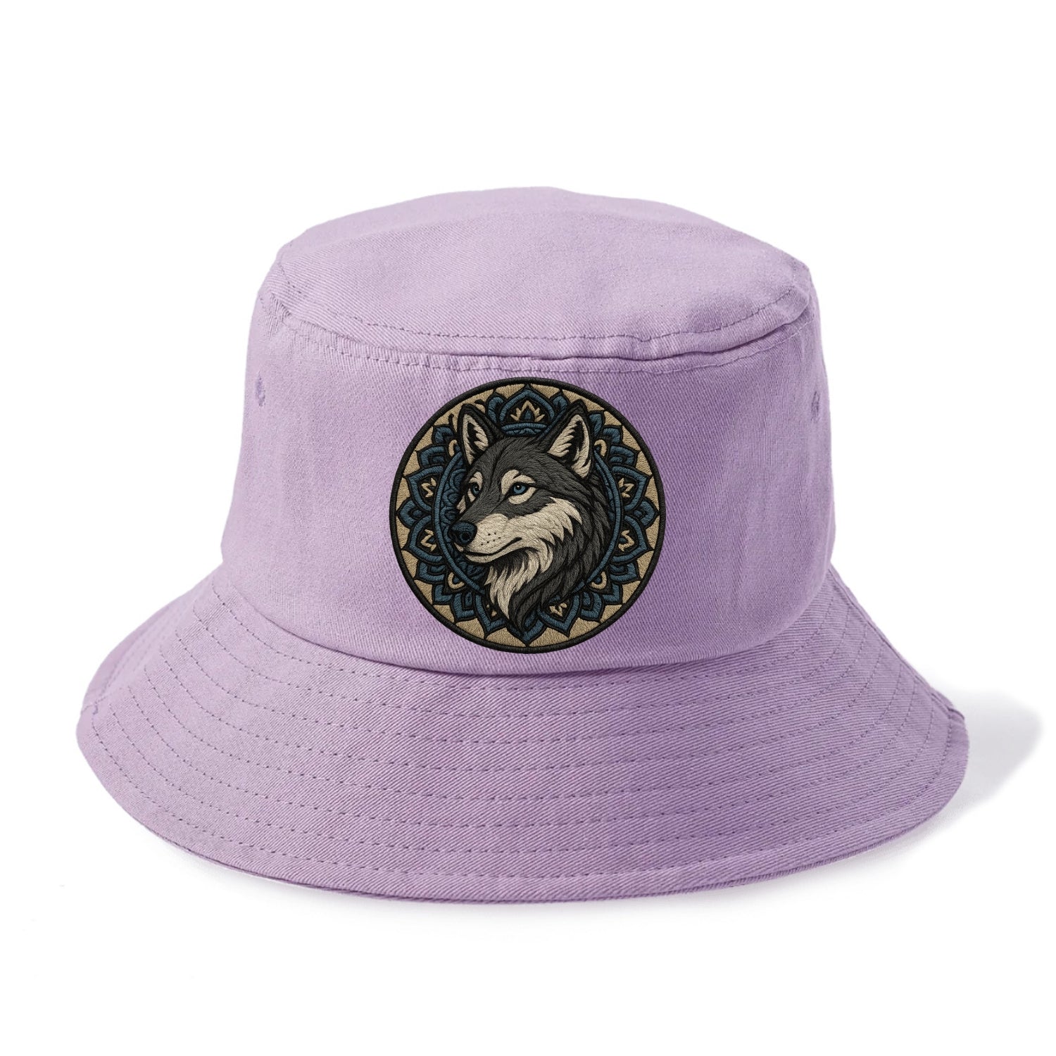 Mandala Wolf Pattern  - Bucket Hat - Purple