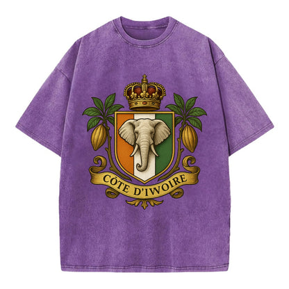 Ivory Coast Royal Logo  - Vintage T-shirt - Purple