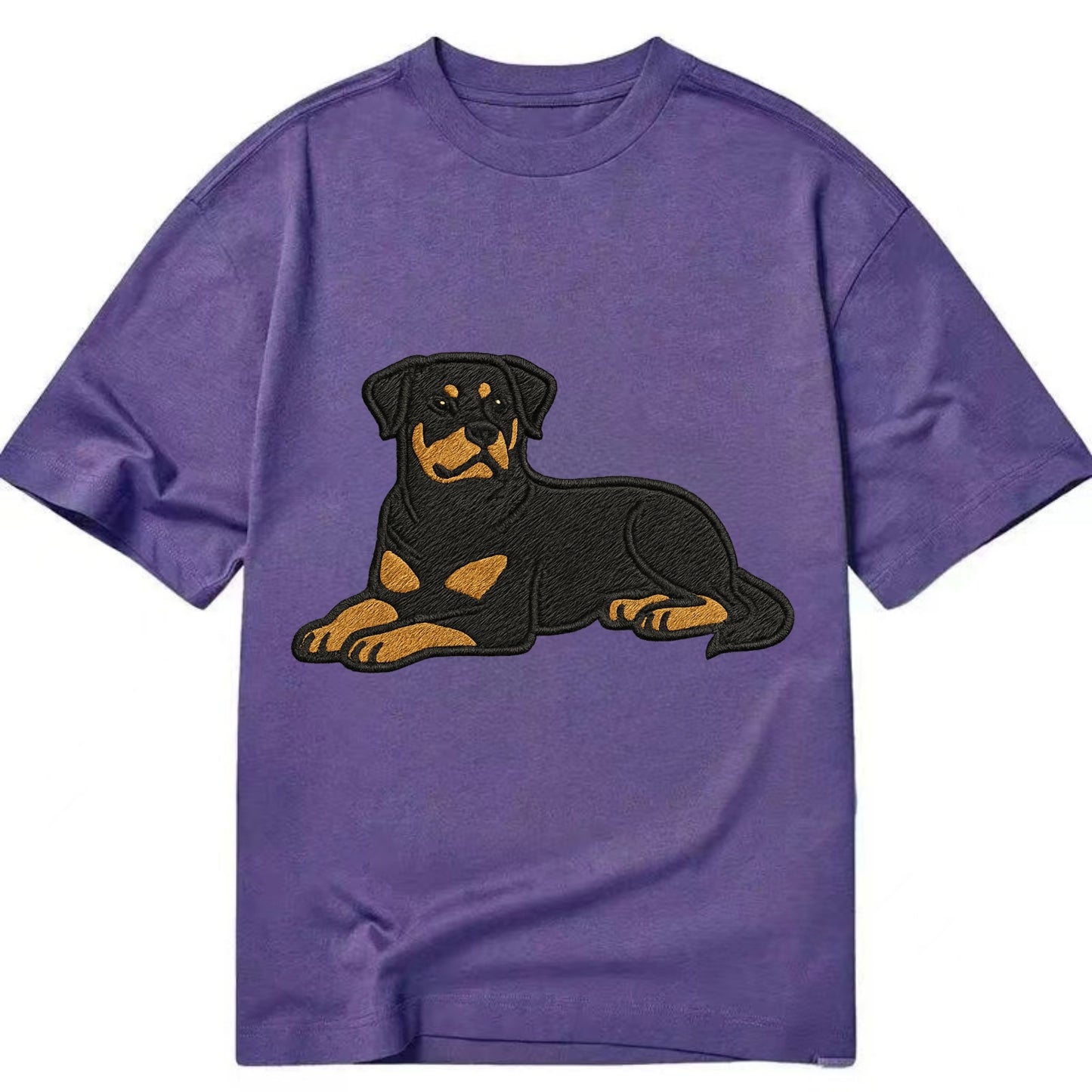 Rottweiler - Black and tan relaxed lying Classic T-shirt - Purple